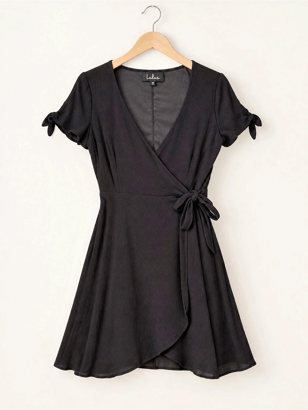 Lulus Kiss and Pastel Black Wrap Dress